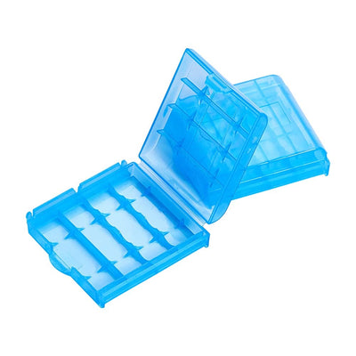 2Pcs AA/AAA Battery Storage Case Organizer Box Holder, Blue