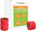 PSBM Dark Red Mini Stretch Wrap with Handle 5" x 1000' 80 GA 12 Rolls