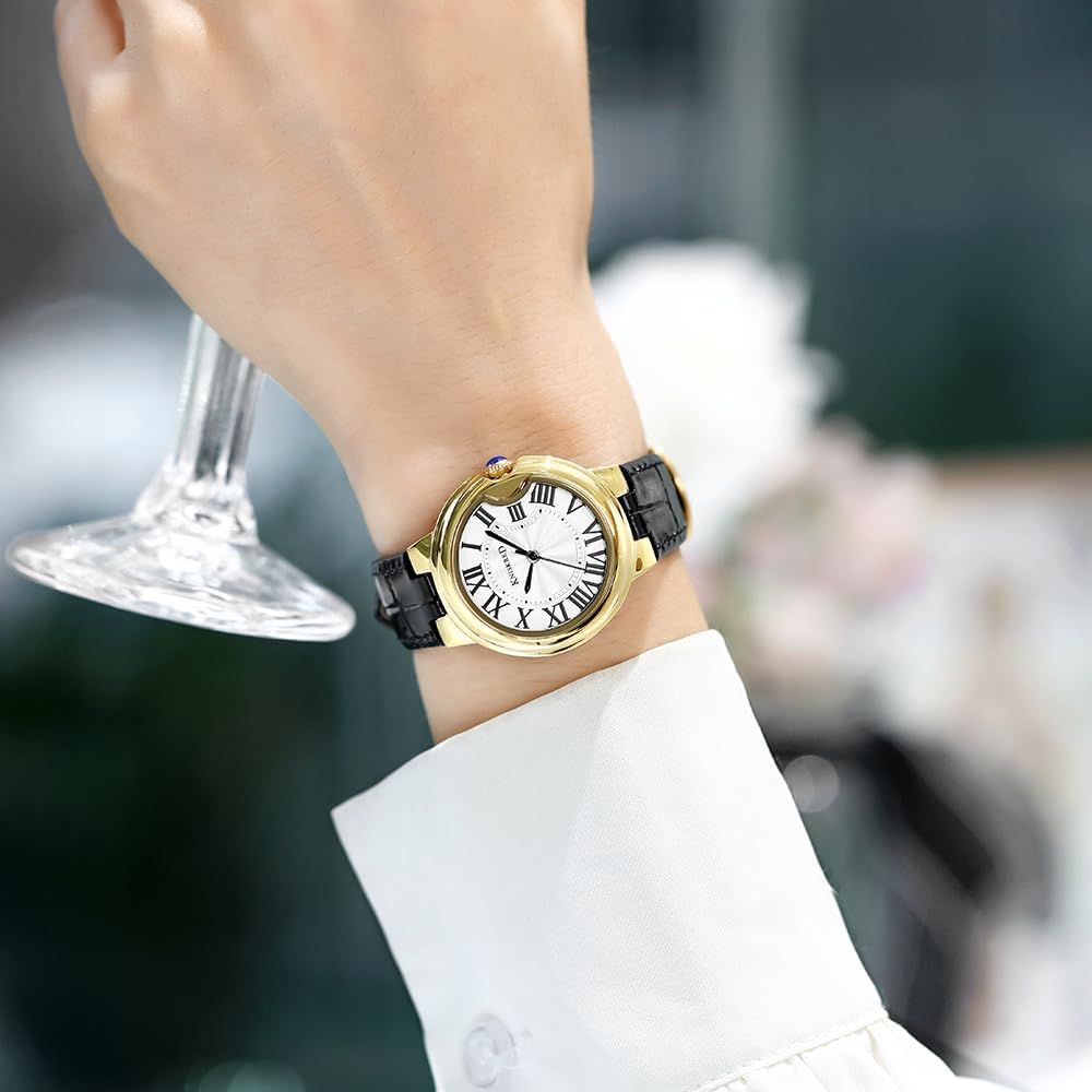 Classic Watch for Women with Vintage Roman Numerals and Solid Stainless Steel Band Ladies Casual Watch