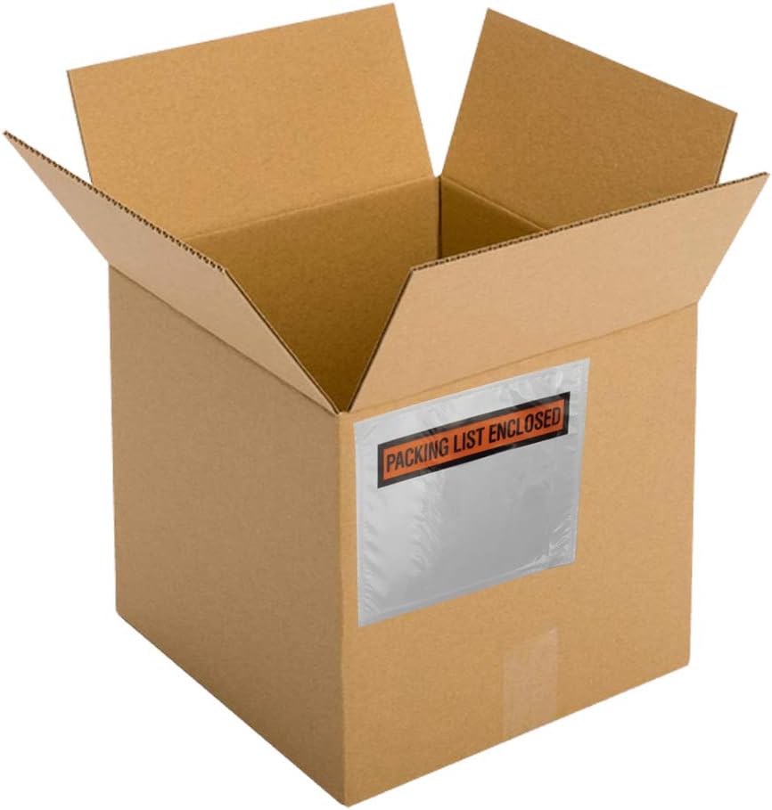 100 Clear Packing List Enclosed Invoice Envelopes 4.5" x 5.5" Self Adhesive