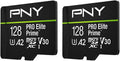 128GB PRO Elite Prime C10 U3 V30 A2 microSDXC Flash Memory Card 2-Pack