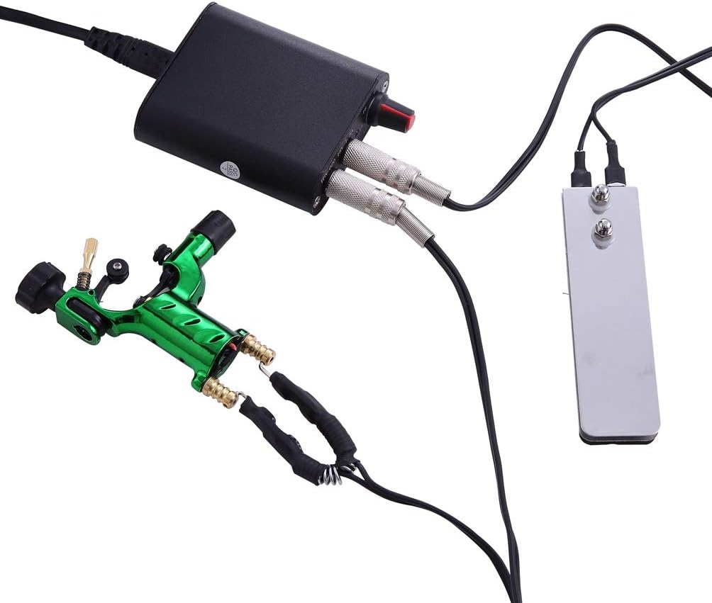 Mini Tattoo Power Supply Set,New Star Tattoo Mini Motor Black Tattoo Machine Power Supply with Tattoo Clip Cord and
