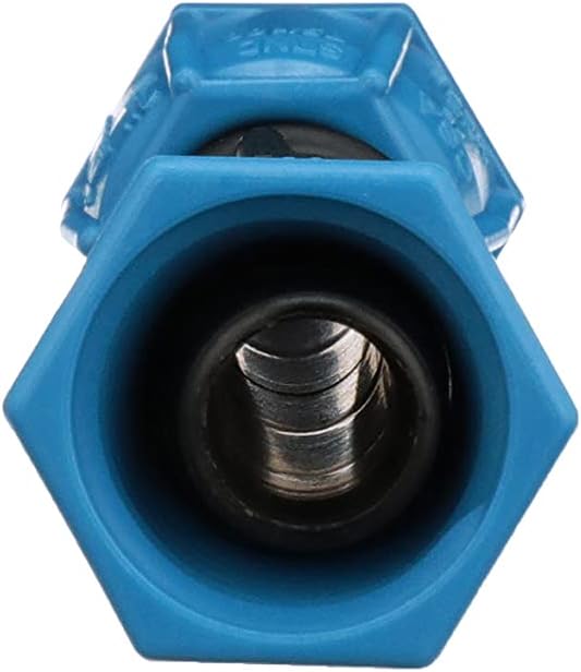 ASC12 ANKA Series High Pressure Poly-Pipe Straight Coupling, 1/2" x 1/2" Black Fitting w/ Blue Tapered Nut Seals