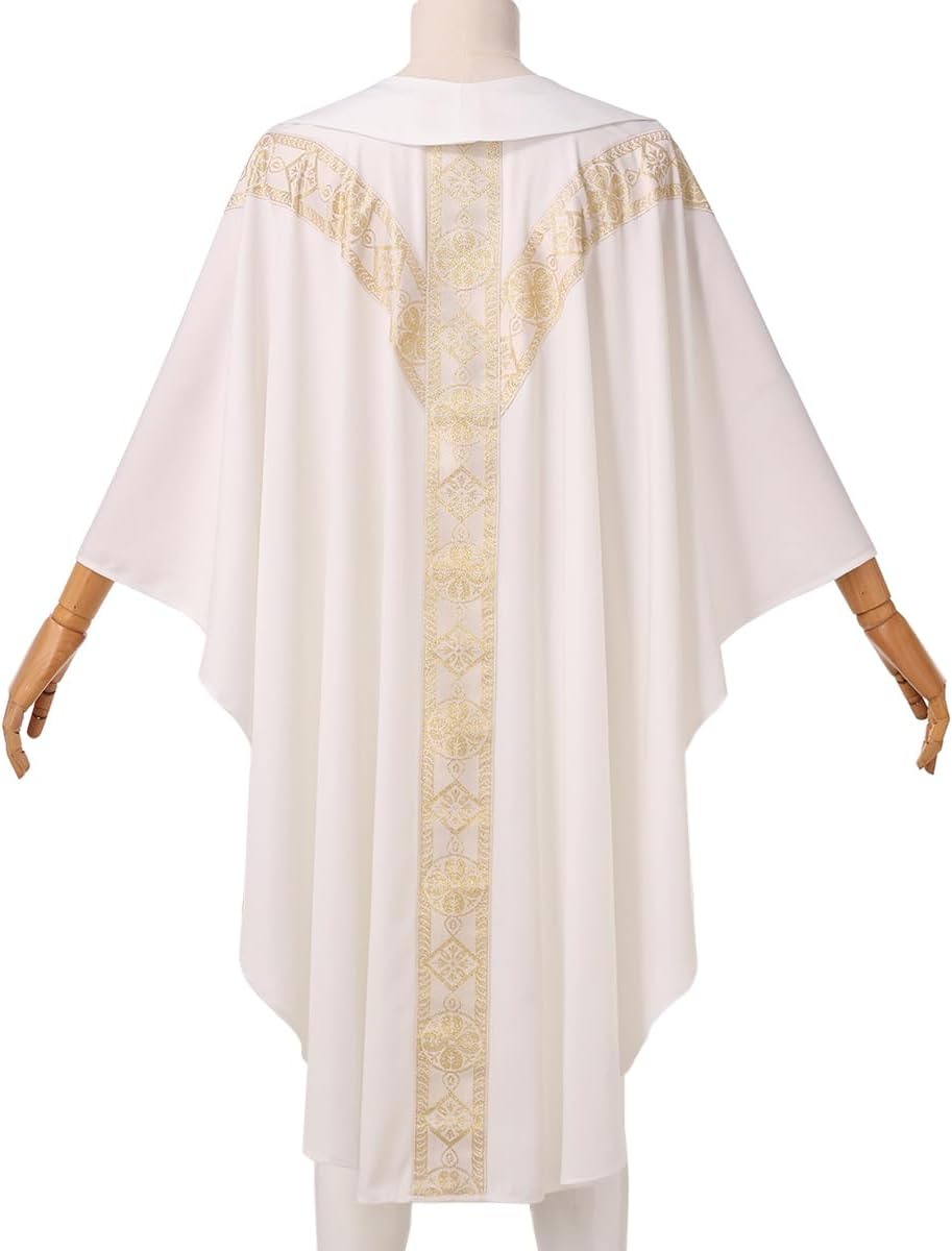 Catholic Priest Chasuble Church Mass Vestment Robe with Stole