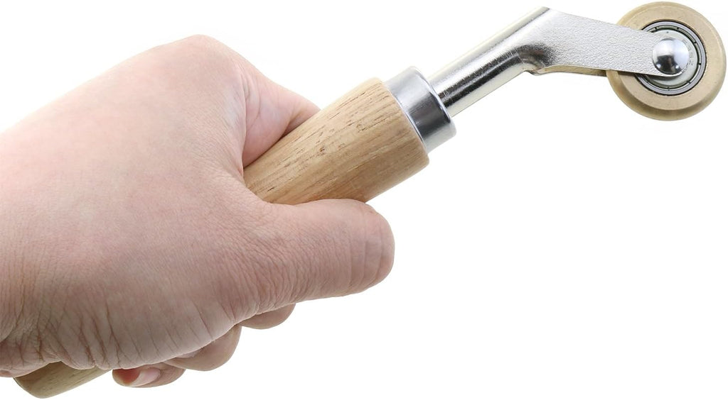 Brass Seam Roller, Roof and Vinyl Floor Detail Roller with Wood Handle