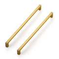 Brushed Brass Solid Pulls Cabinet Handles 10 Inch 5 Pack
