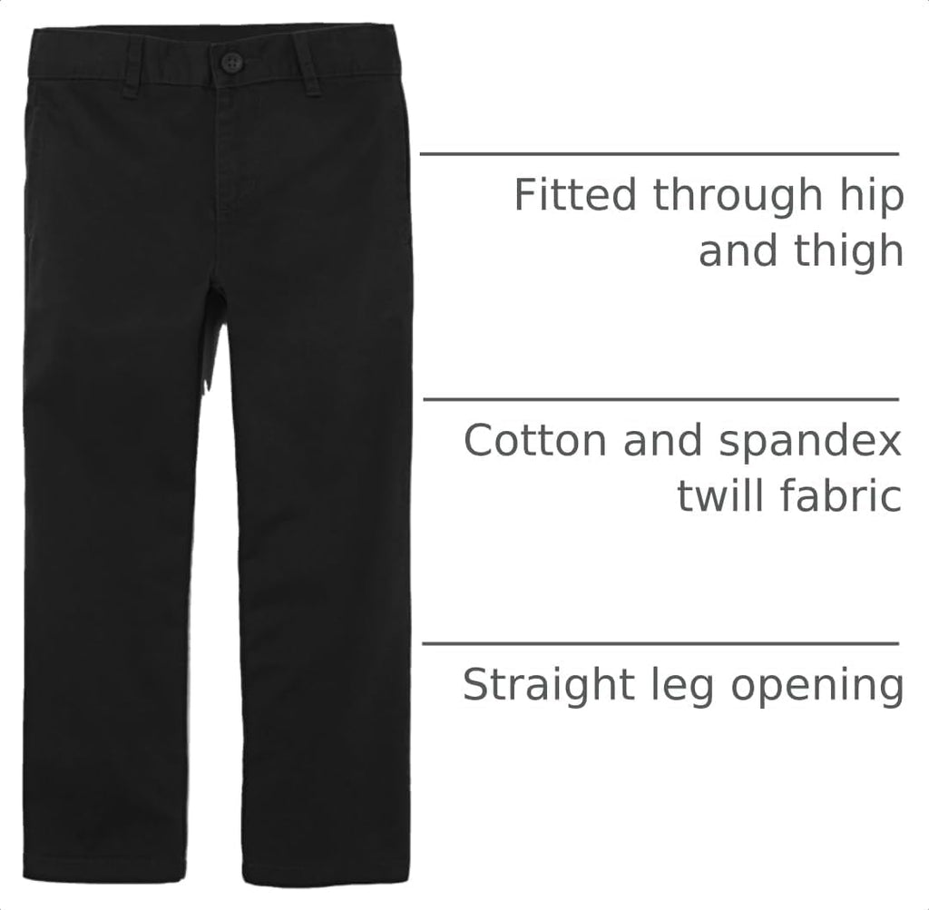Boys,Stretch Chino Pants,Black Single,18(Slim)
