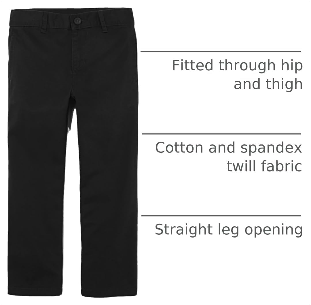 Boys,Stretch Chino Pants,Black Single,18(Slim)