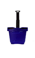 Rolling Blue Shopping Baskets - Set of 10 - Set of 10 Durable Blue Shopping Baskets with Wheels - Convenient Grocery