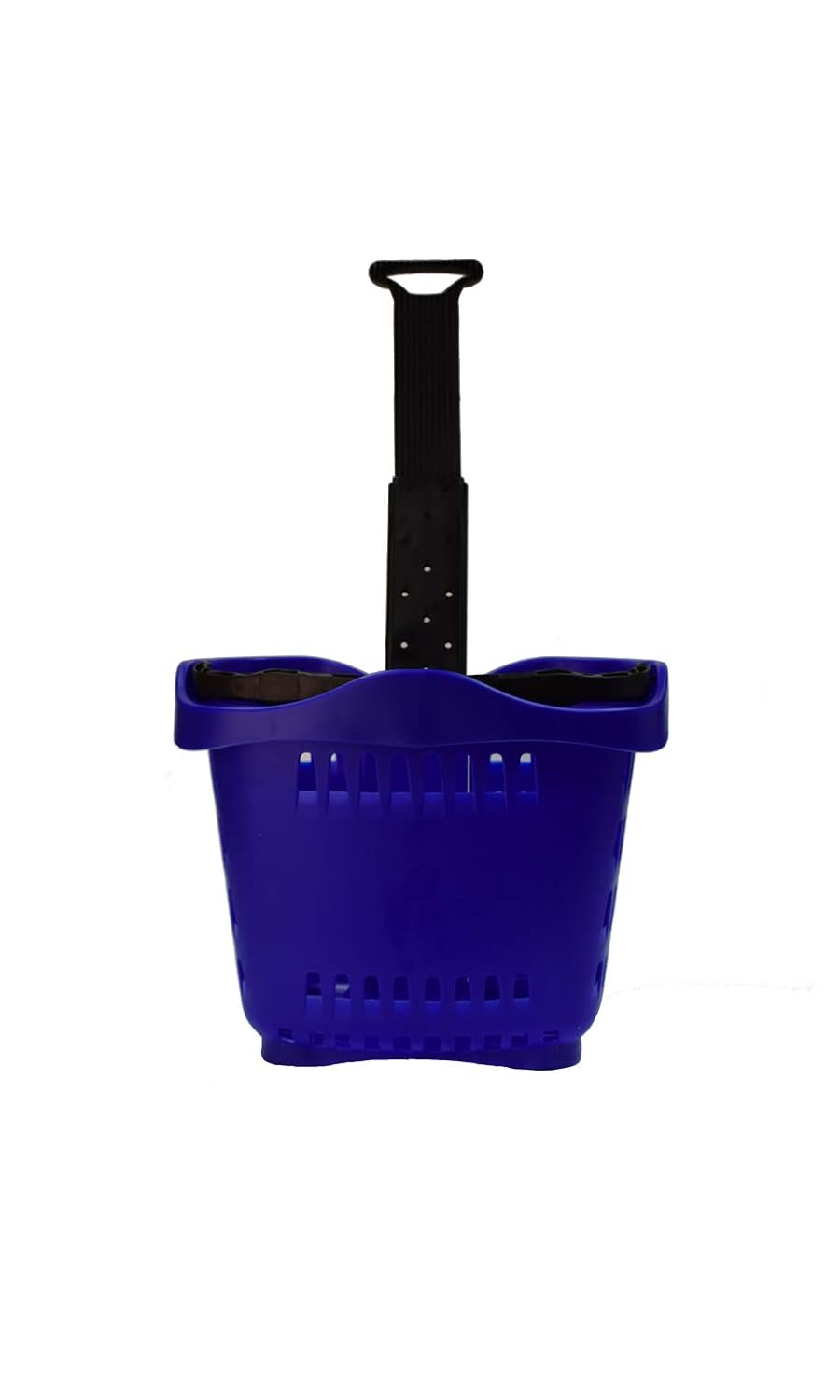 Rolling Blue Shopping Baskets - Set of 10 - Set of 10 Durable Blue Shopping Baskets with Wheels - Convenient Grocery