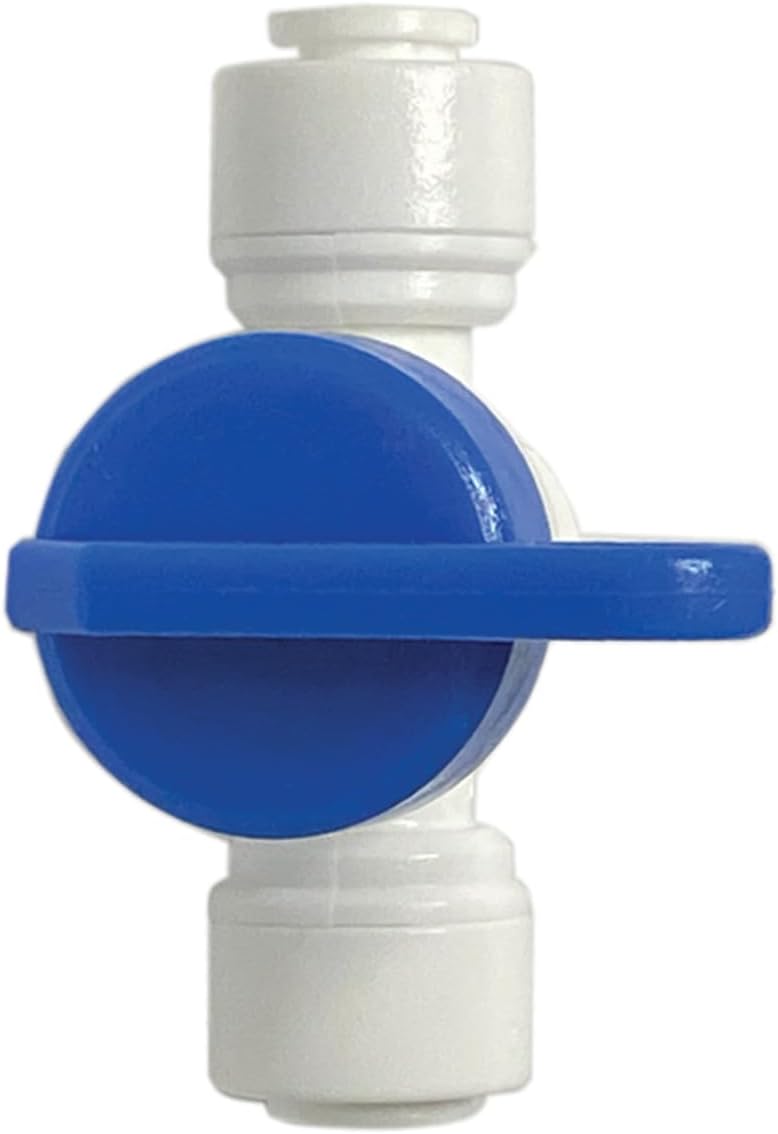 Speed Fit 1/4 or 3/8 Inch Shut Off Valve, Push to Connect Plastic Plumbing Fitting, With Locking Clips, Filtration Warehouse, Compare to PPSV040808WP (3/8" One Pack)