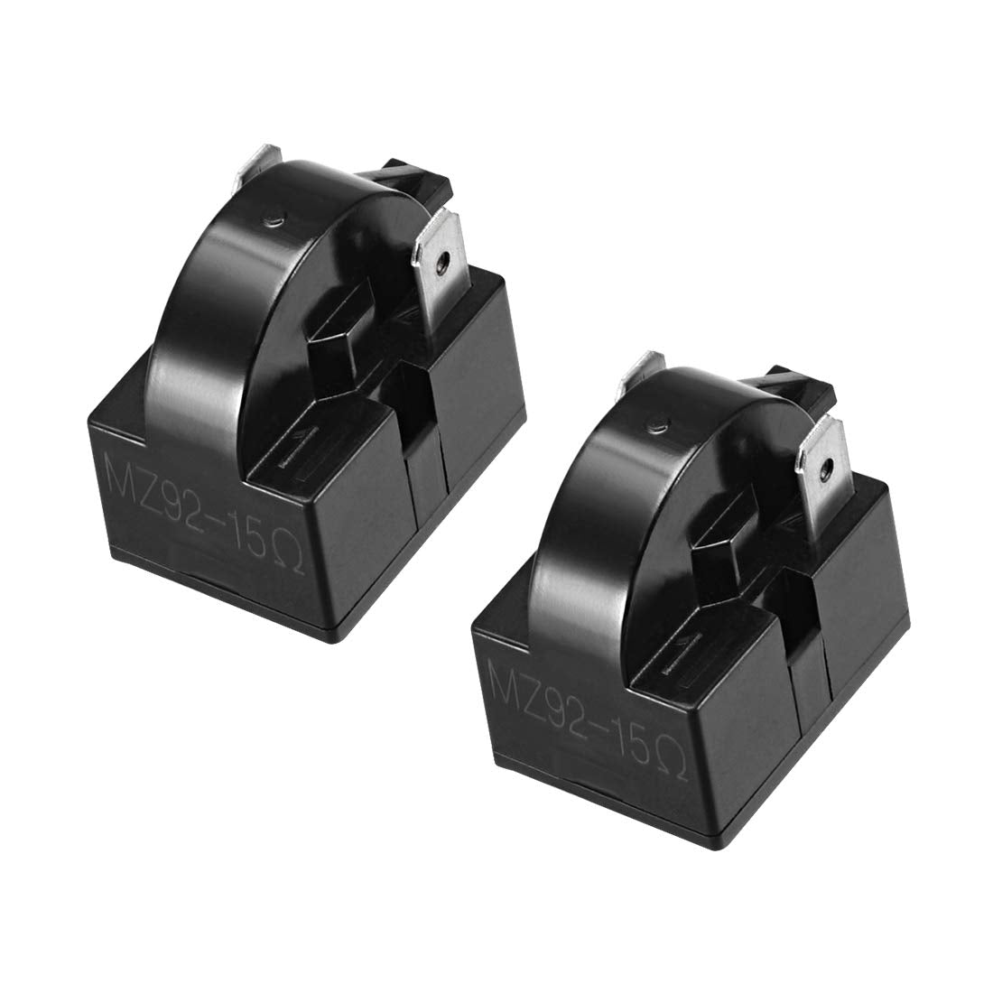uxcell 2 Pcs 15 Ohm 2 Pin Refrigerator Start Relay for Compressor Black