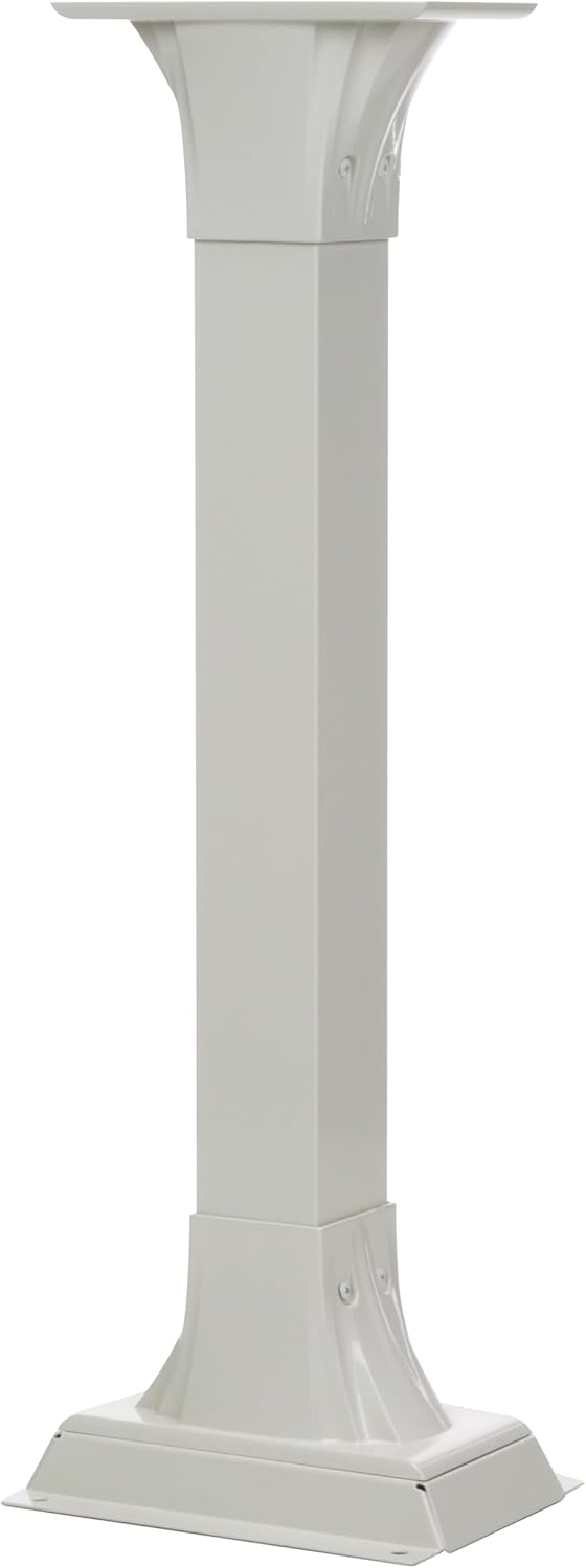 Callaway Cast Aluminum Mailbox Post, White | Heavy-duty post with weather-resistant outdoor build and a powder-coat