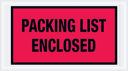 5 1/2 x 10" Red "Packing List Enclosed" Envelopes