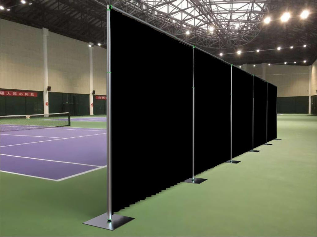 Adjustable Heavy Duty Portable 10FT X 50FT Pipe and Drape Backdrop Kit (Black Drape) Quick Set Up Without Tools for
