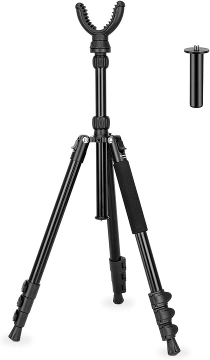 Shooting Tripod Hunting Rest V Yoke Shooting Sticks with 360° Rotate Height Adjustable 9"- 69" Aluminum Portable