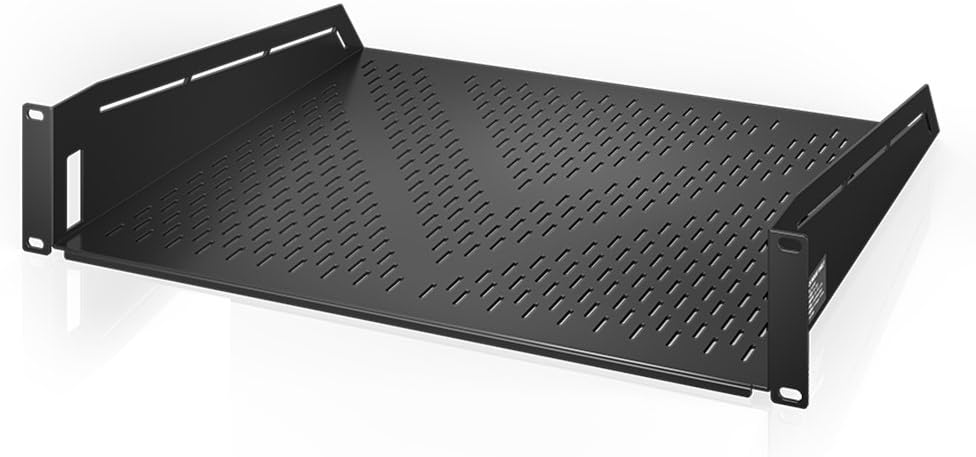 AC Infinity Vented Rack Shelf 2U, 16" Deep for 19" Servers & Racks