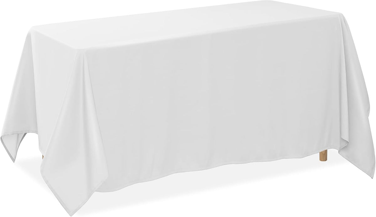 5 Pack 90 x 132 Inch Rectangular Tablecloth, Washable Polyester Fabric Table Cloth for Dining Tables, Restaurants