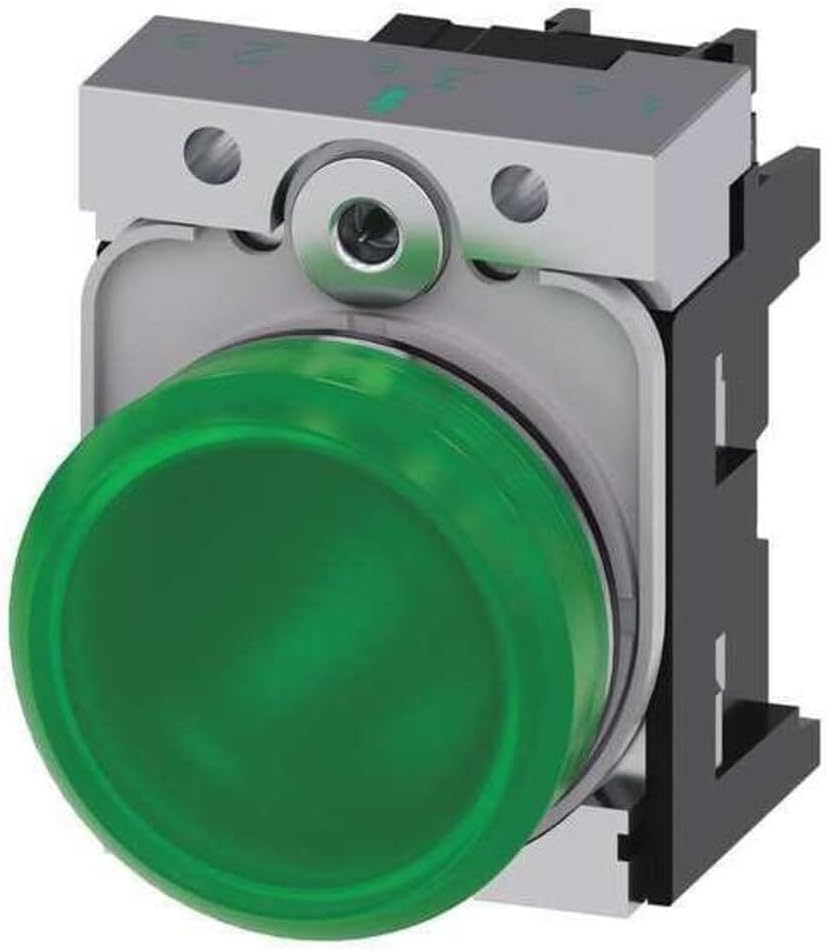 Siemens 3SU11536AA401AA0 Integrated LED 22 mm Round Indicator Light 110 Volt AC Green
