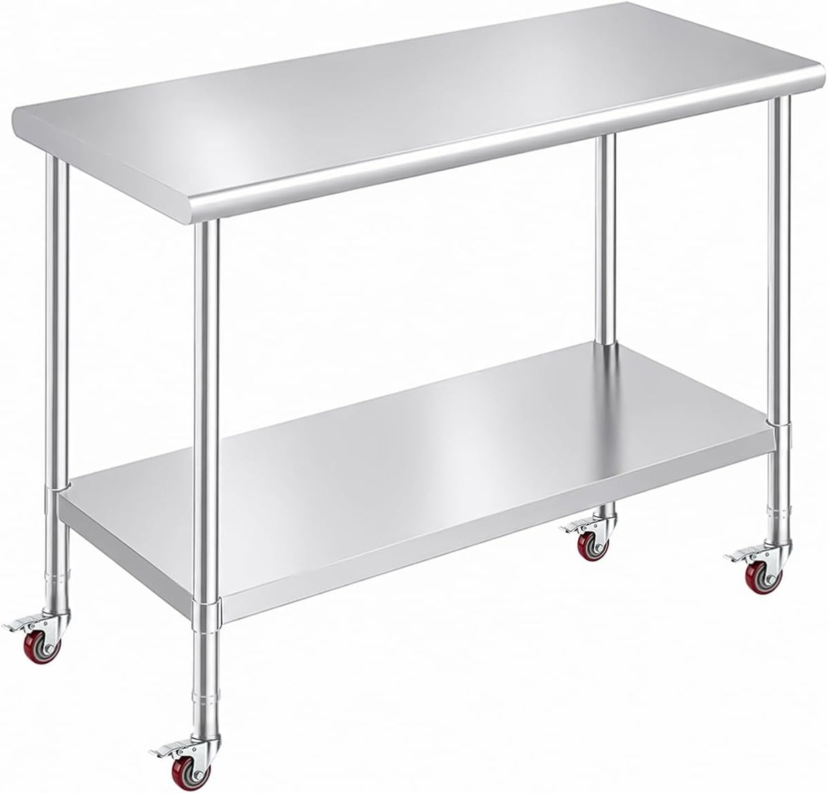 Stainless Steel Prep Table 30 x 48 Inches with Casters