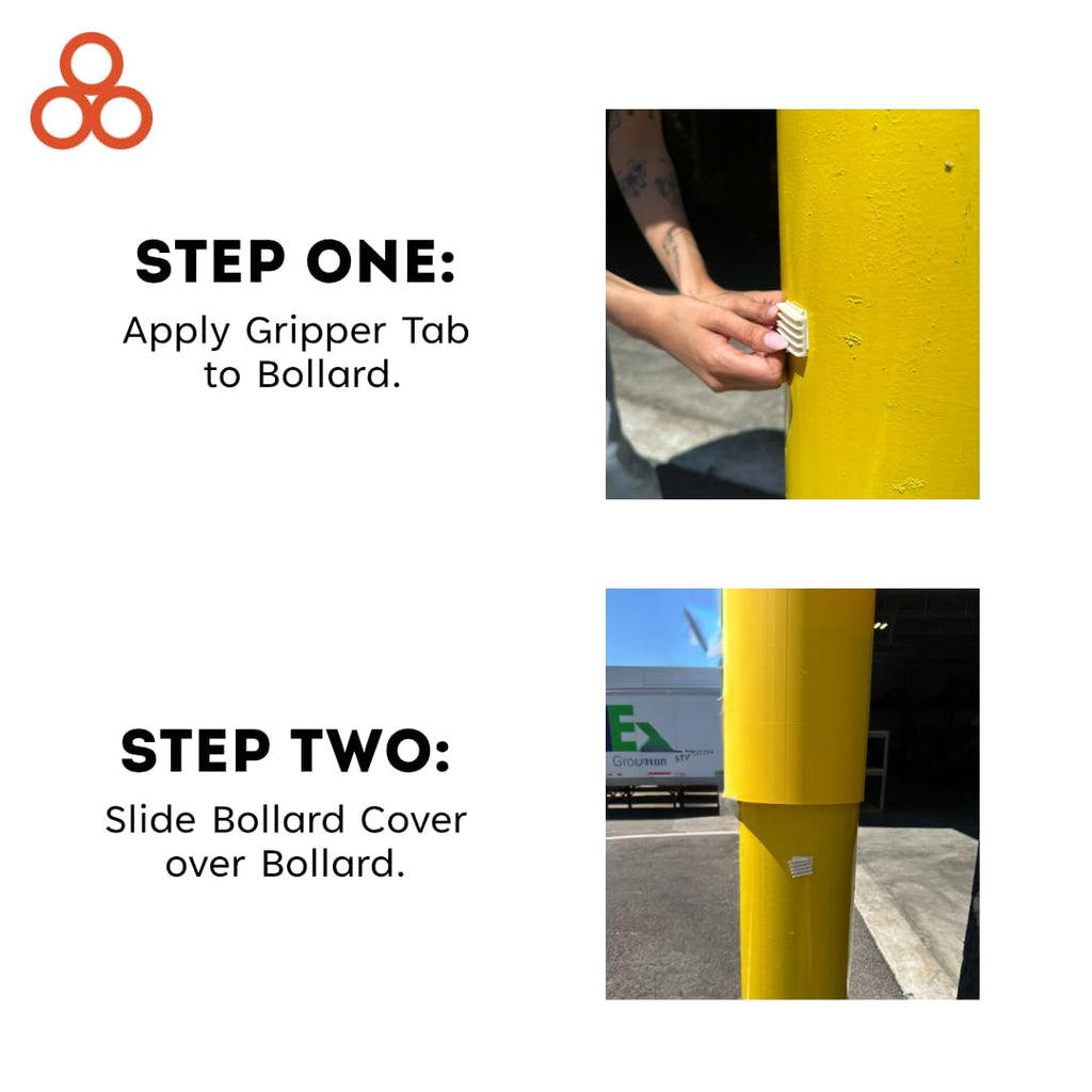 BollardGard 7" x 60" 2-Pack Bollard Cover - Innoplast (Yellow No Tape)