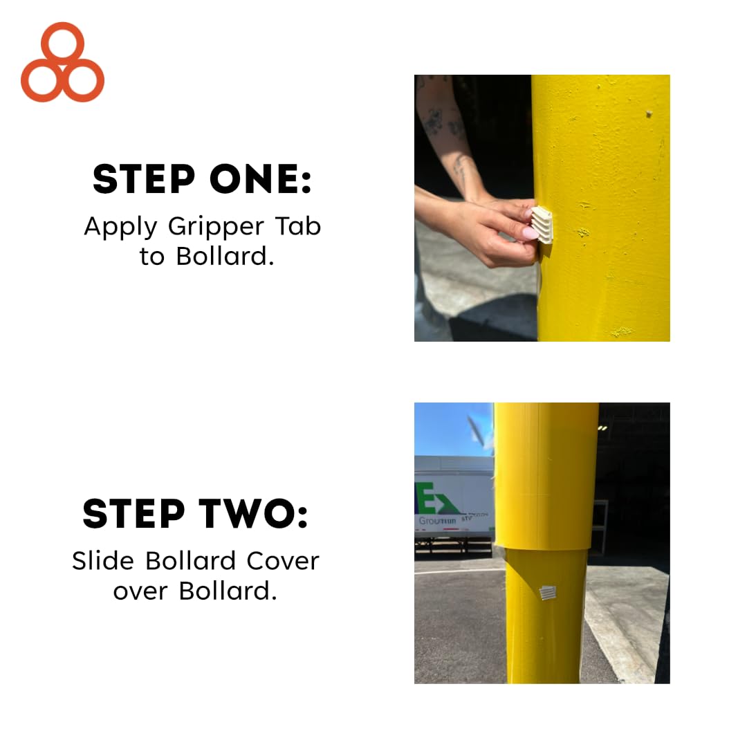 BollardGard 7" x 60" 2-Pack Bollard Cover - Innoplast (Yellow No Tape)