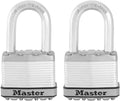 M5XTLF Magnum Heavy Duty Outdoor Padlock with Key, 2 Pack Keyed-Alike Silver