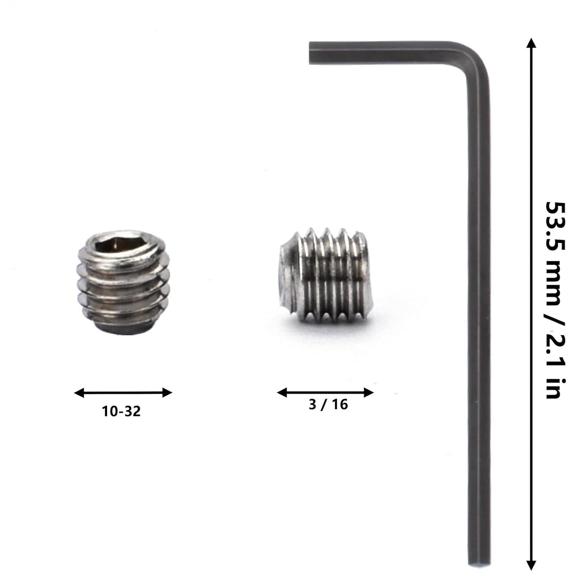10-32 x 3/16" Socket Set Screws 30Pcs Allen Head Hex Socket Set Screws Stainless Steel Cup Point Hexagon Allen Screws with Hex Key Wrench