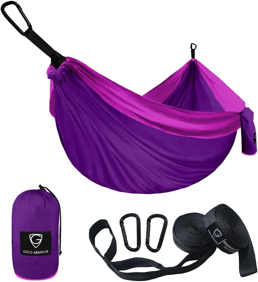 Camping Hammock - Portable Hammock Single Hammock Camping Accessories Gear for Outdoor Indoor Adult Kids, USA Based
