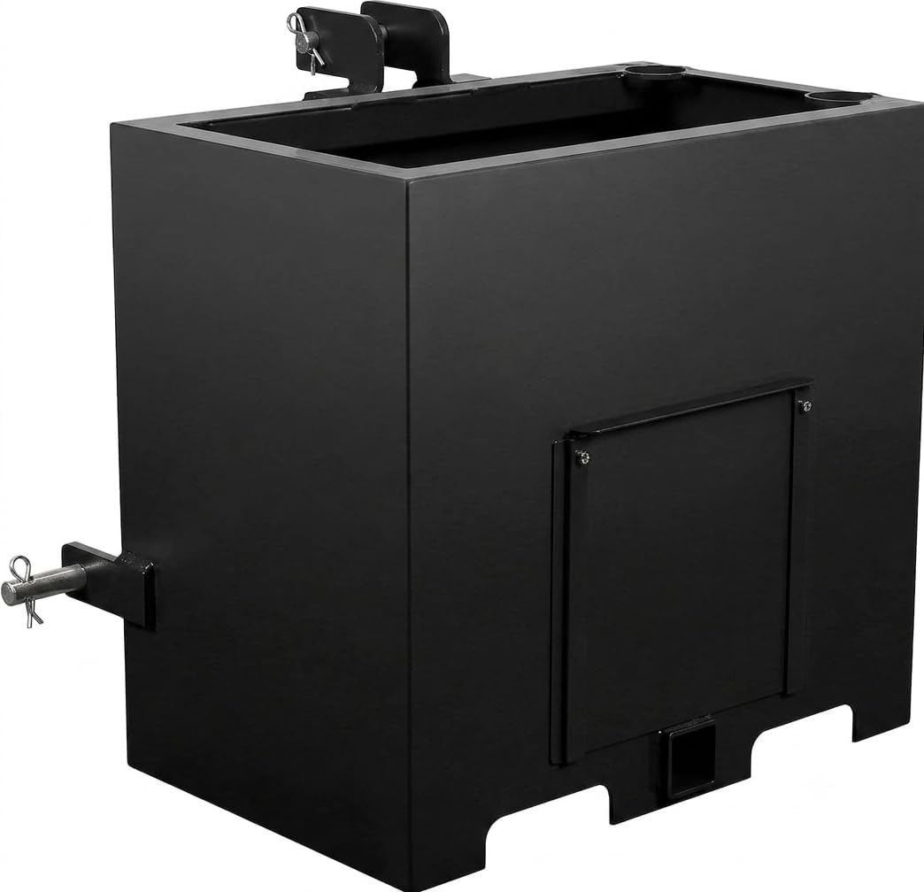 Heavy Duty 800 Lbs 3-Point Tractor Ballast Box – Fits Category 1 Hitch, Compatible with Loaders & Skid Steers