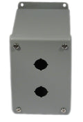 Hoffman E2PBXM Enclosure for 2 22.5 mm Pushbuttons, Extra Deep, Steel, Gray