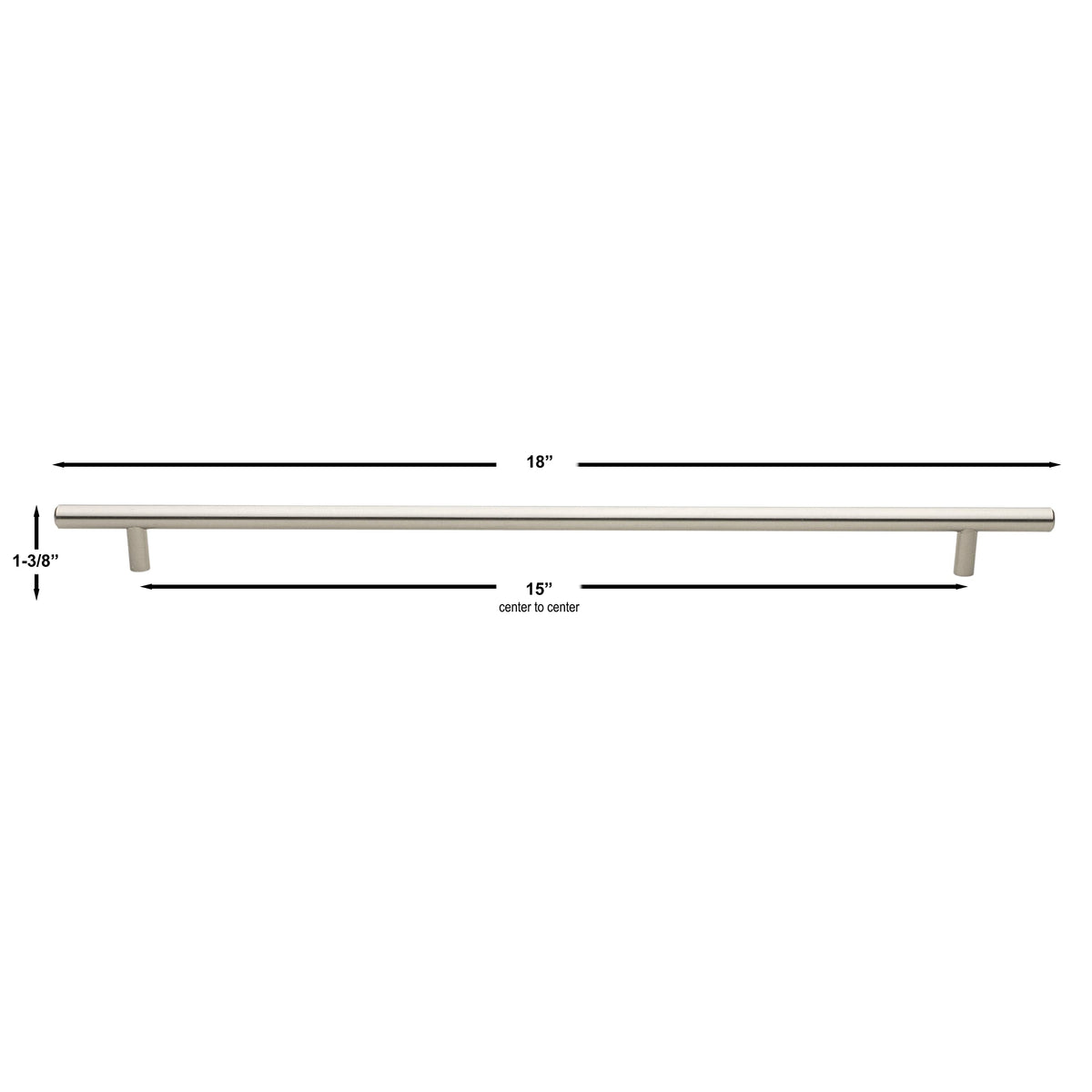 5018-381-SS-1 Solid Handle Bar Pulls, 1 Pack, 15" x 18", Stainless Steel