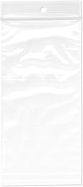 3 x 6 inch, 2 Mil Hang-Hole Zipper Reclosable Bags (Pack of 200)