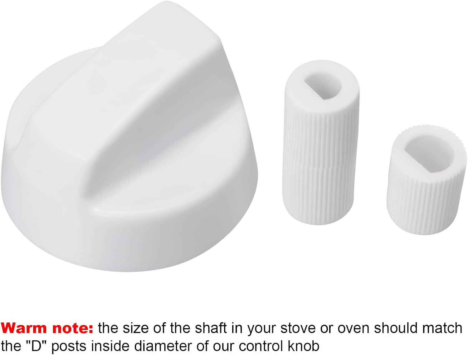 4 Stove Knobs Replacement with 12 Adapters for Oven Range,White | Universal Fit Adapters for Gas Electric Range