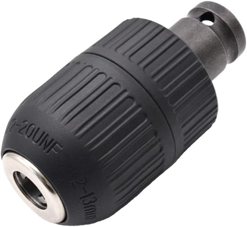 2-13mm Capacity Mount 1/2-20UNF Keyless Drill Chuck Quick Change Conversion Adapter with 1/2 Inch Socket Square Female Adapter