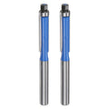 2pcs Flush Trim Router Bit 1/4" Shank 1/4" Dia 1" Cutting Depth Top Bearing Flush Straight Cut Trimming Router Bits