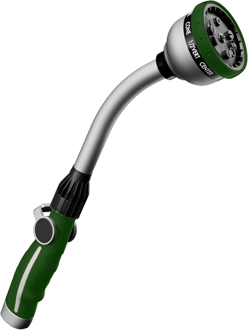 Watering Wand Heavy Duty, Metal Garden Hose Wand with 10 Spray Patterns, 15-Inch Long Hose Nozzle Sprayer with Thumb