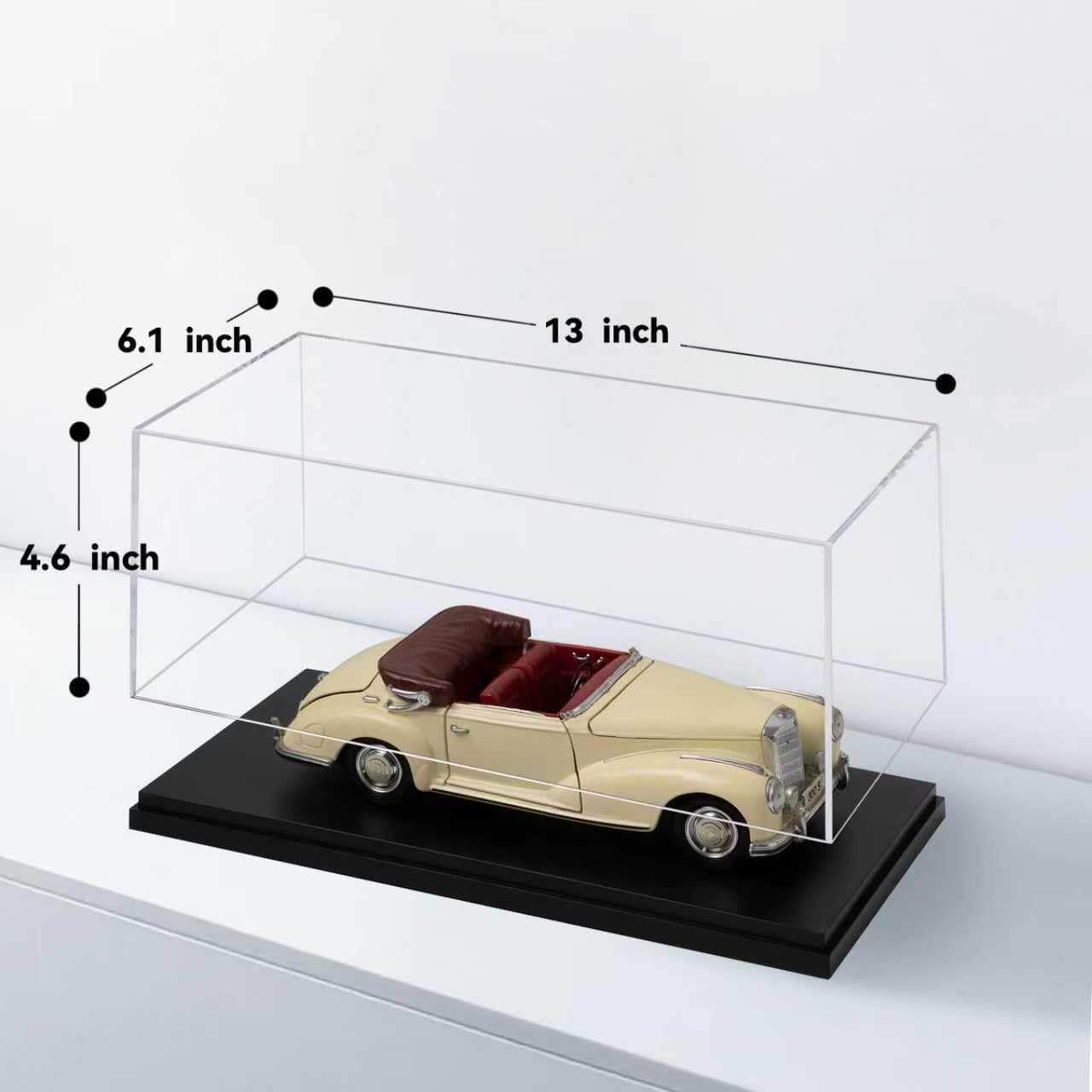 1:18 No Assembly Diecast Display Case with Plastic Base Car Display Case | Acrylic Diecast Model Car Display Case