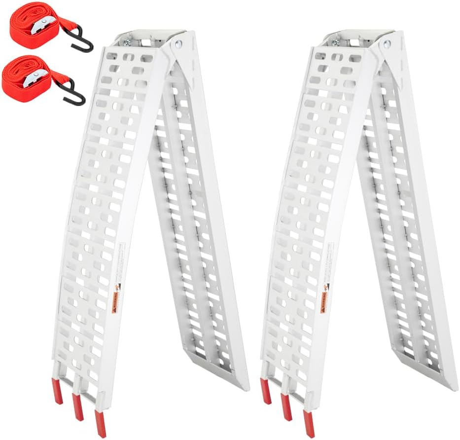 7ft Aluminum Truck Ramps 1500lbs Capacity,2pcs Folding Loading ATV Ramps for Pickup Trucks Bed, Trailer Ramp with