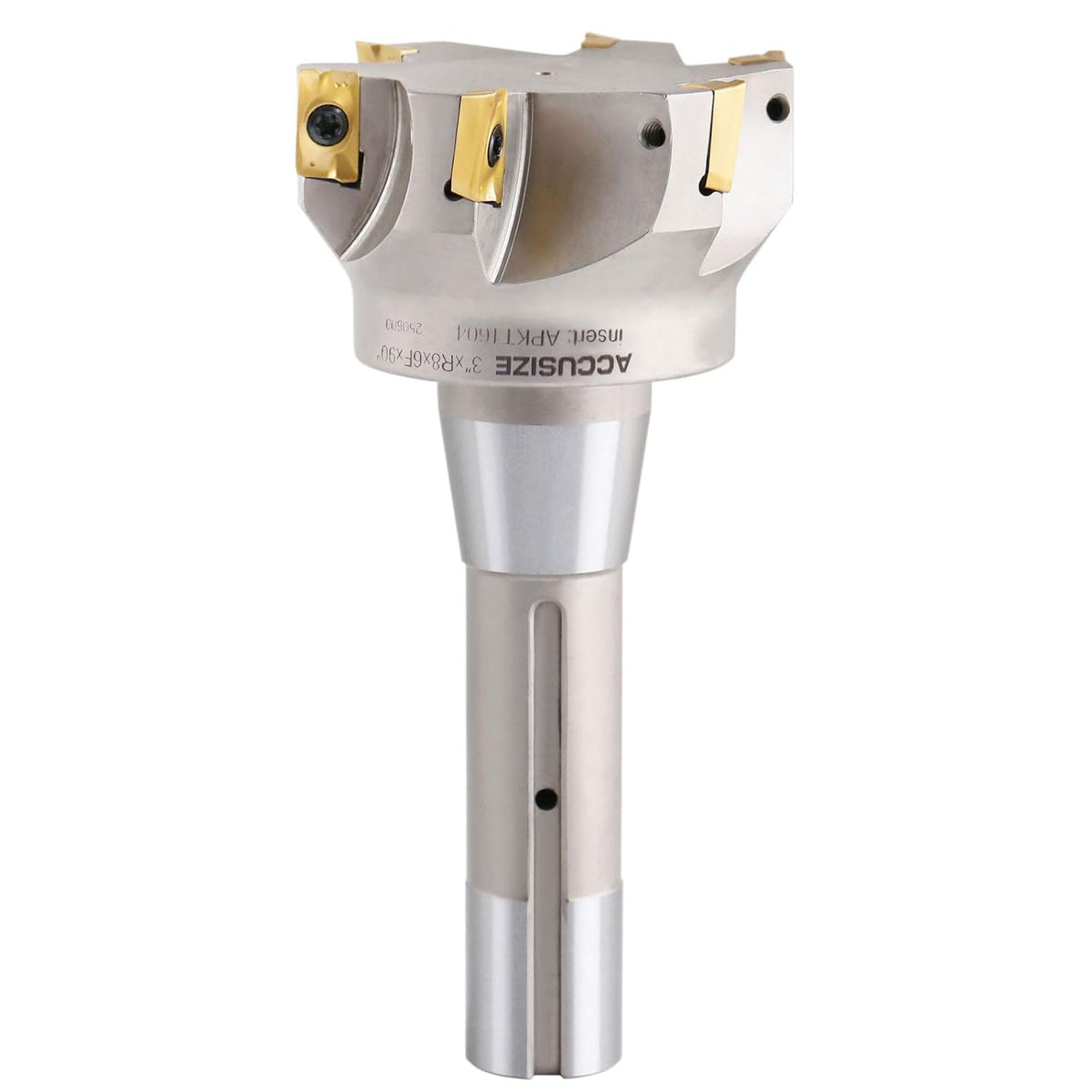 Accusize 90 Degree Indexable End Mill, 3in Cut Dia, R8 Shank, 0028-6908