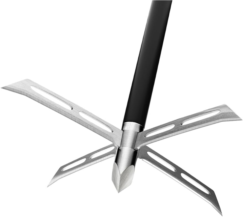 Archery Broadheads, 3PCS 4 Fixed Blade Turkey Hunting Broadheads 200Gr Arrowhead Stainless Steel Bow and Arrow