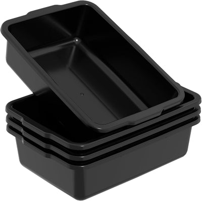 4 Packs Commercial Restaurant Bus Tub, 25 L Plastic Bus Box