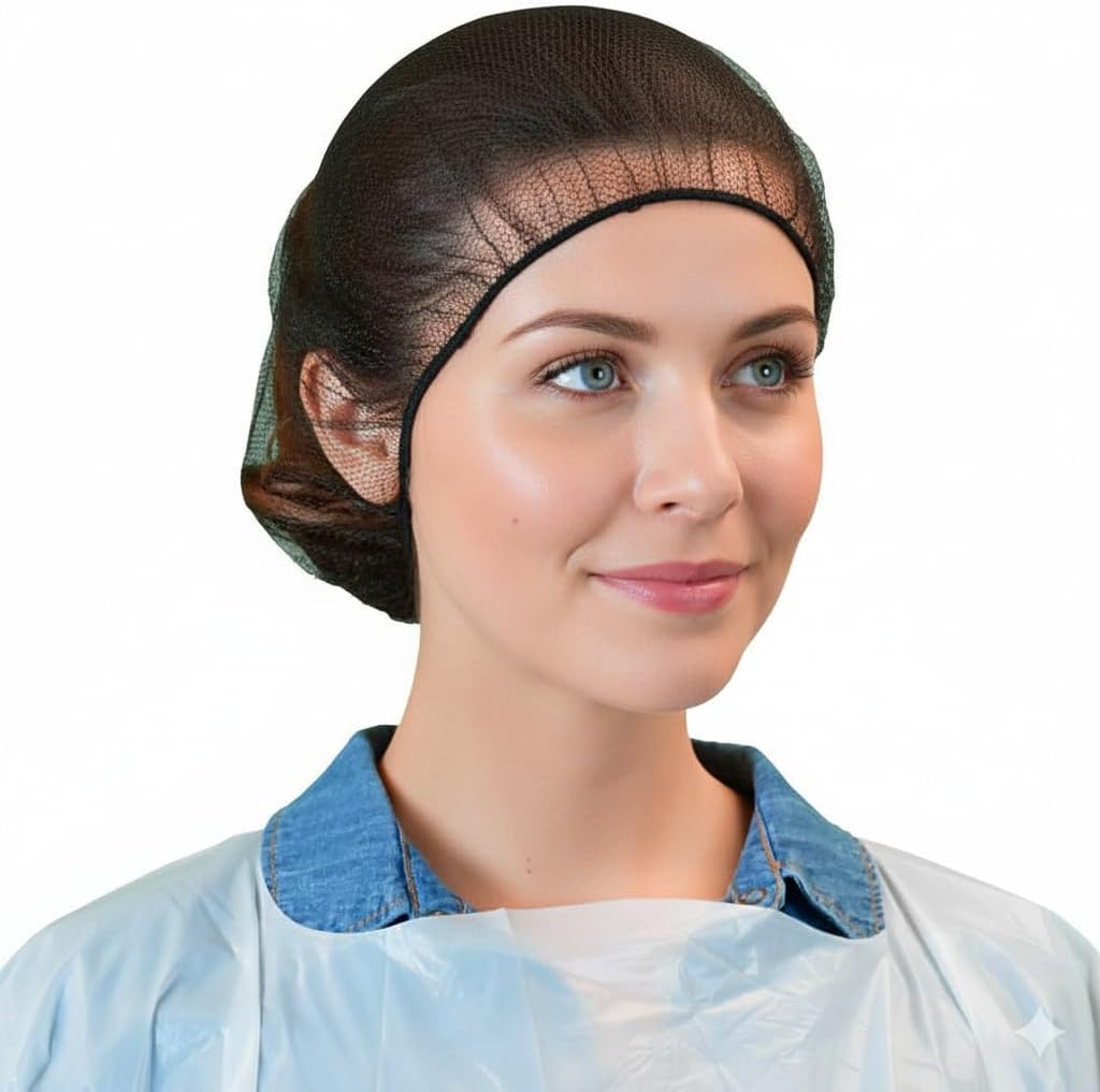 Disposable Hair Nets Food Service Nylon Caps Breathable Honeycomb