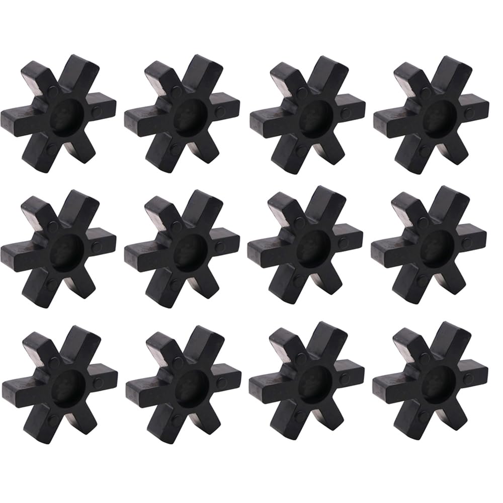12 Pack Spider Flexible Rubber Insert, Spider Center Inserts, Fits for Lovejoy Martin L-Jaw Coupling, Black (L-75/L-90/L-100)