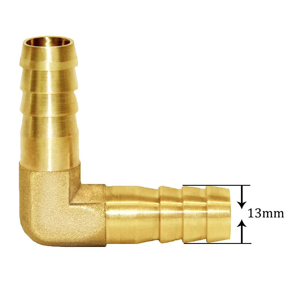 Joywayus 5PCS 1/2" Hose Barb Fitting Brass 90 Degree L Right Angle Elbow