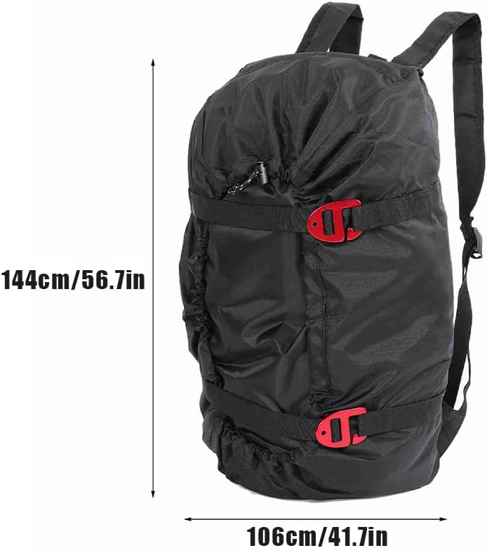 Rock Climbing Rope Bag, Arbor Rope Storage Bag Foldable Backpack with Large Rope Tarp Adjustable Shoulder Straps