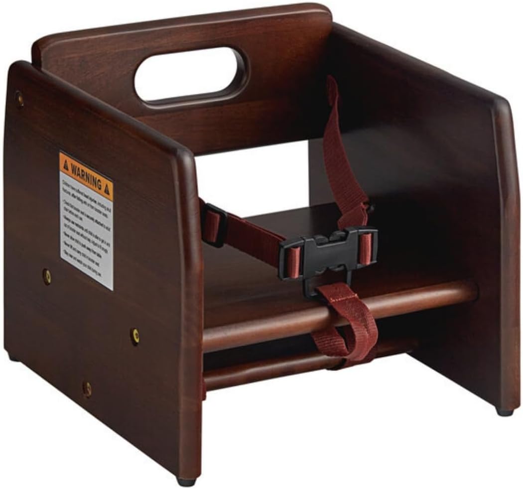 Dark Brown Wooden Raised Restaurant Chair for Smaller Guests