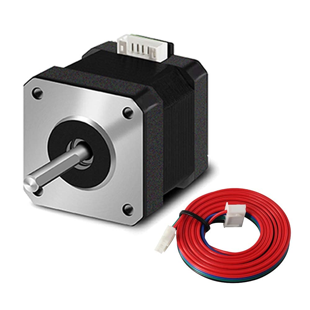 SIMAX3D 42 Stepper Motor 34mm high 1.8° Torque 15Ncm (22.3oz.in) Low Noise 2-Phrase Universal Electric DC 1.3A Motor with 1M Cable for 3D Printer CNC Laser Machine