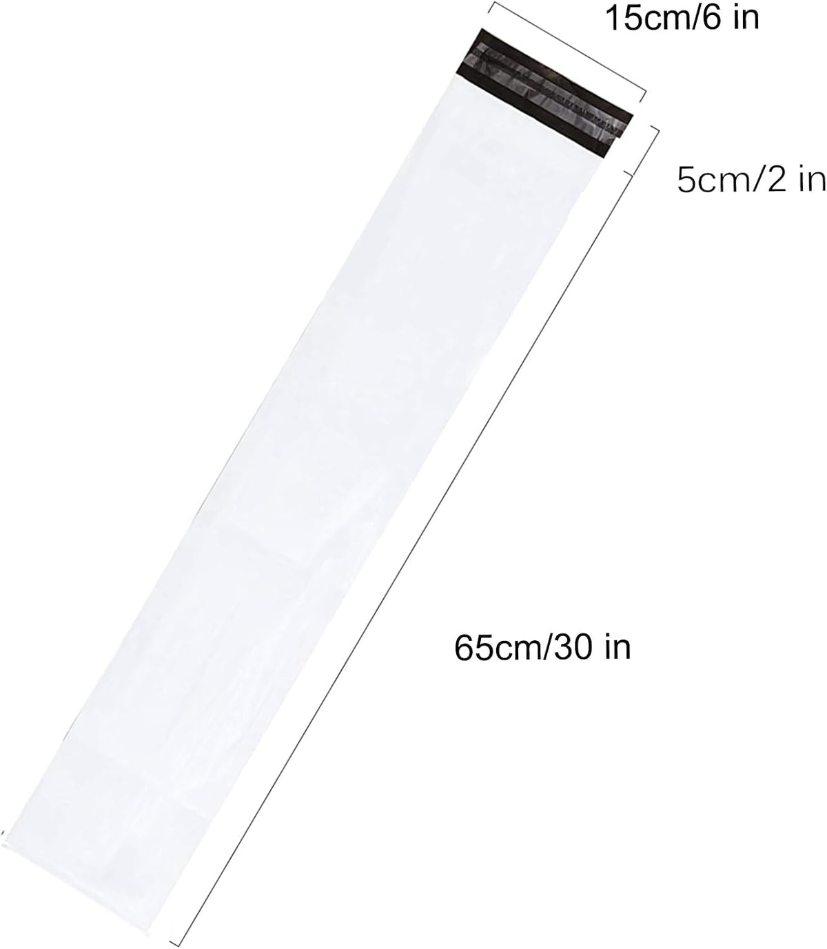 Poly Mailers Long Shipping Bags 6x25 Inch 50 Pack Envelopes Bag for Unique Items Storage Packaging, White Self