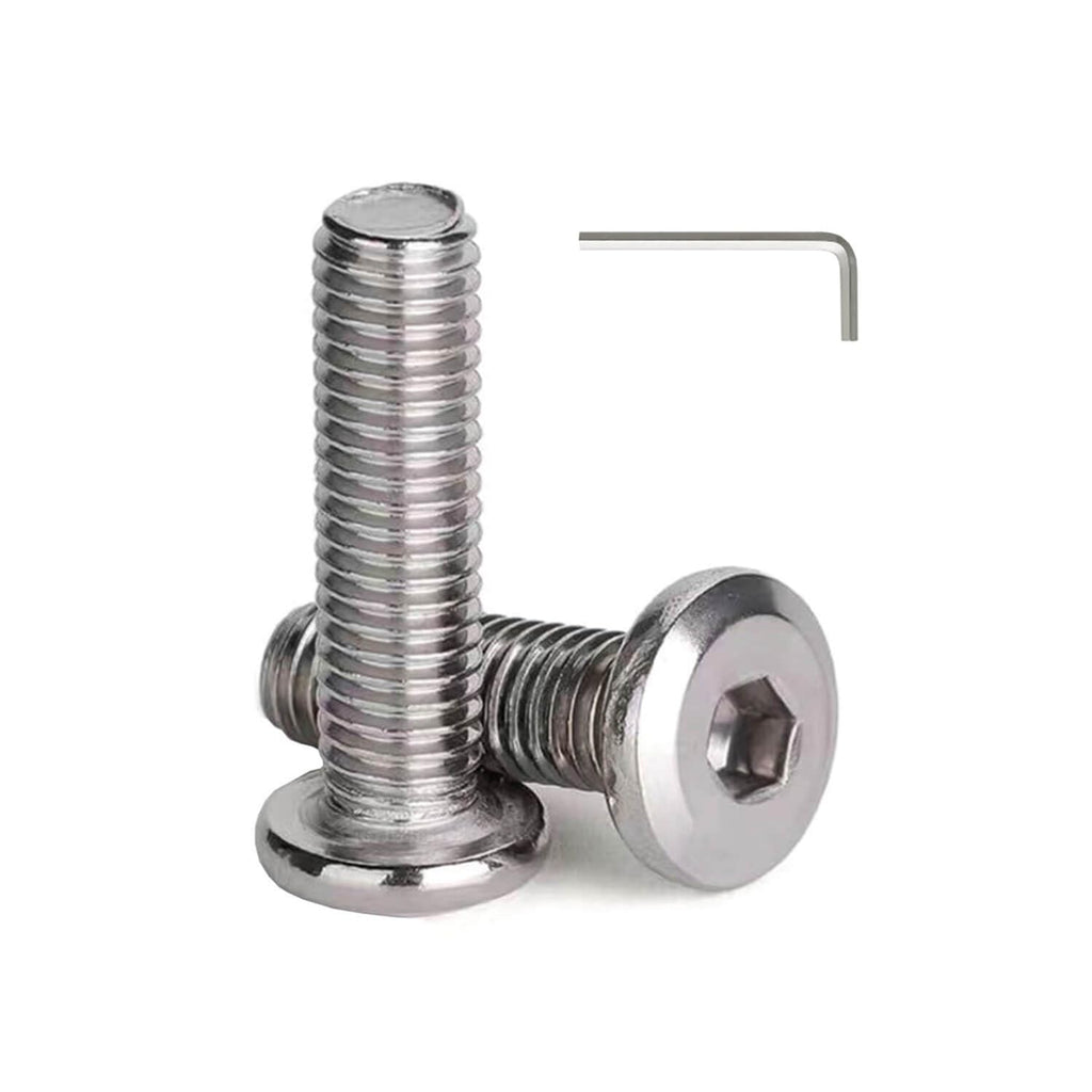 3/8-16 x 2'' (8 Pack) Flat Head Hex Socket Cap Screws Bolts, 304 Stainless Steel 18-8, Hex Drive, Bright Finish, Fully Machine Thread